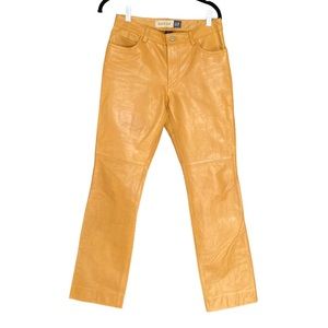 VTG 1999 GAP Genuine Leather Mustard Pants Womens 4US